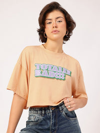 DressBerry Cool Vibes Printed Boxy Crop T-shirt