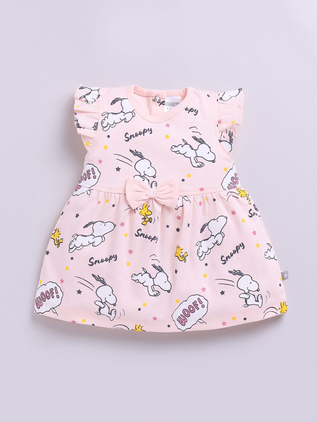 Happy Faces Infant Girls Snoopy Printed Pure Cotton A-Line Dress