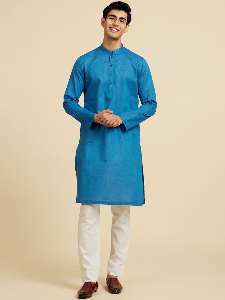 Diwas by Manyavar Woven Design Mandarin Collar Straight Kurta