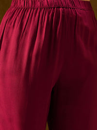 Indo Era Ethnic Motifs Embroidered Zari A-Line Kurta With Trousers & Dupatta