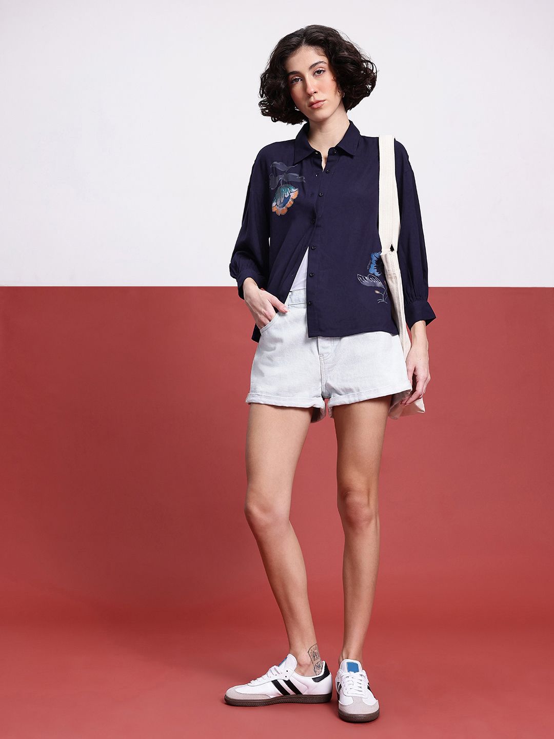 DressBerry Breezy Blooms Printed Relaxed Fit Shirt