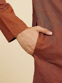 Diwas by Manyavar Woven Design Mandarin Collar Straight Kurta