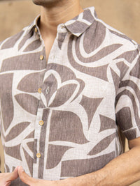 Powerlook Abstract Printed Spread Collar Casual Shirt