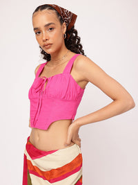 DressBerry Y2K Vibe Tie-Up Corset Style Crop Top