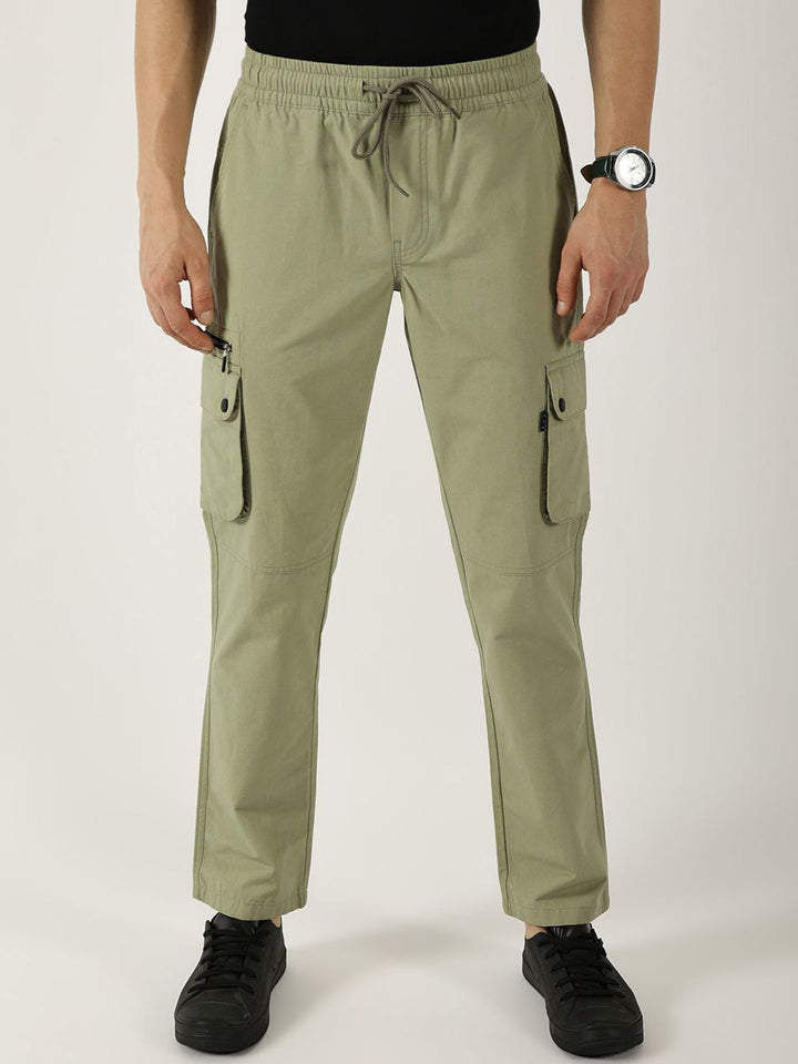 Thomas Scott Men Smart Regular Fit Mid-Rise Easy Wash Cotton Cargos