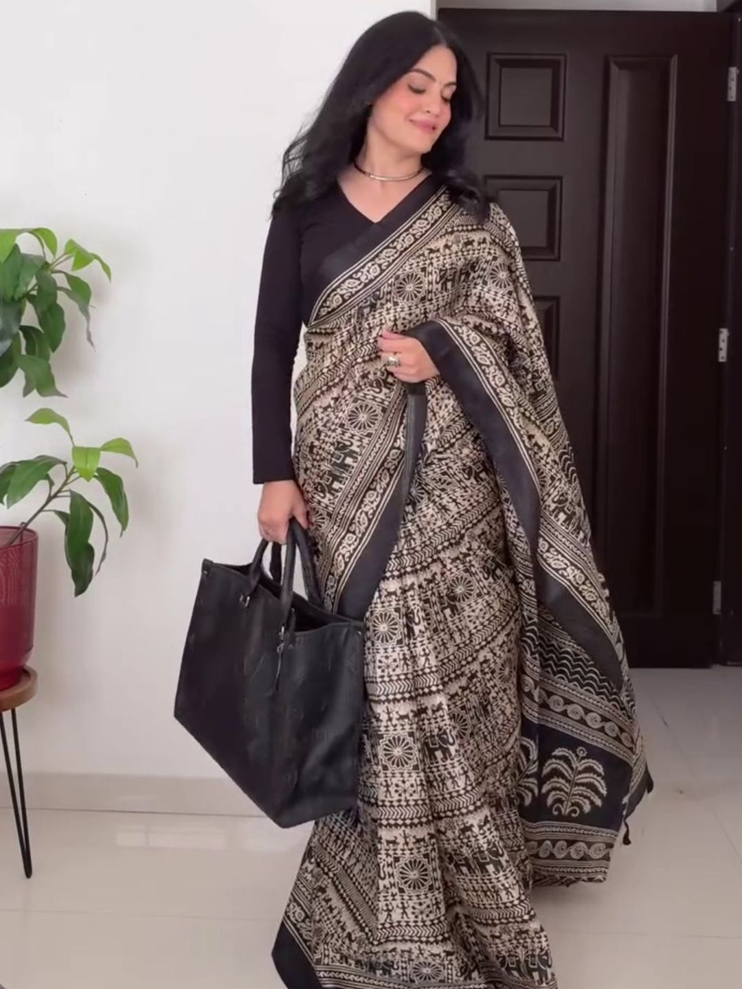 KALINI Kalamkari Printed Saree