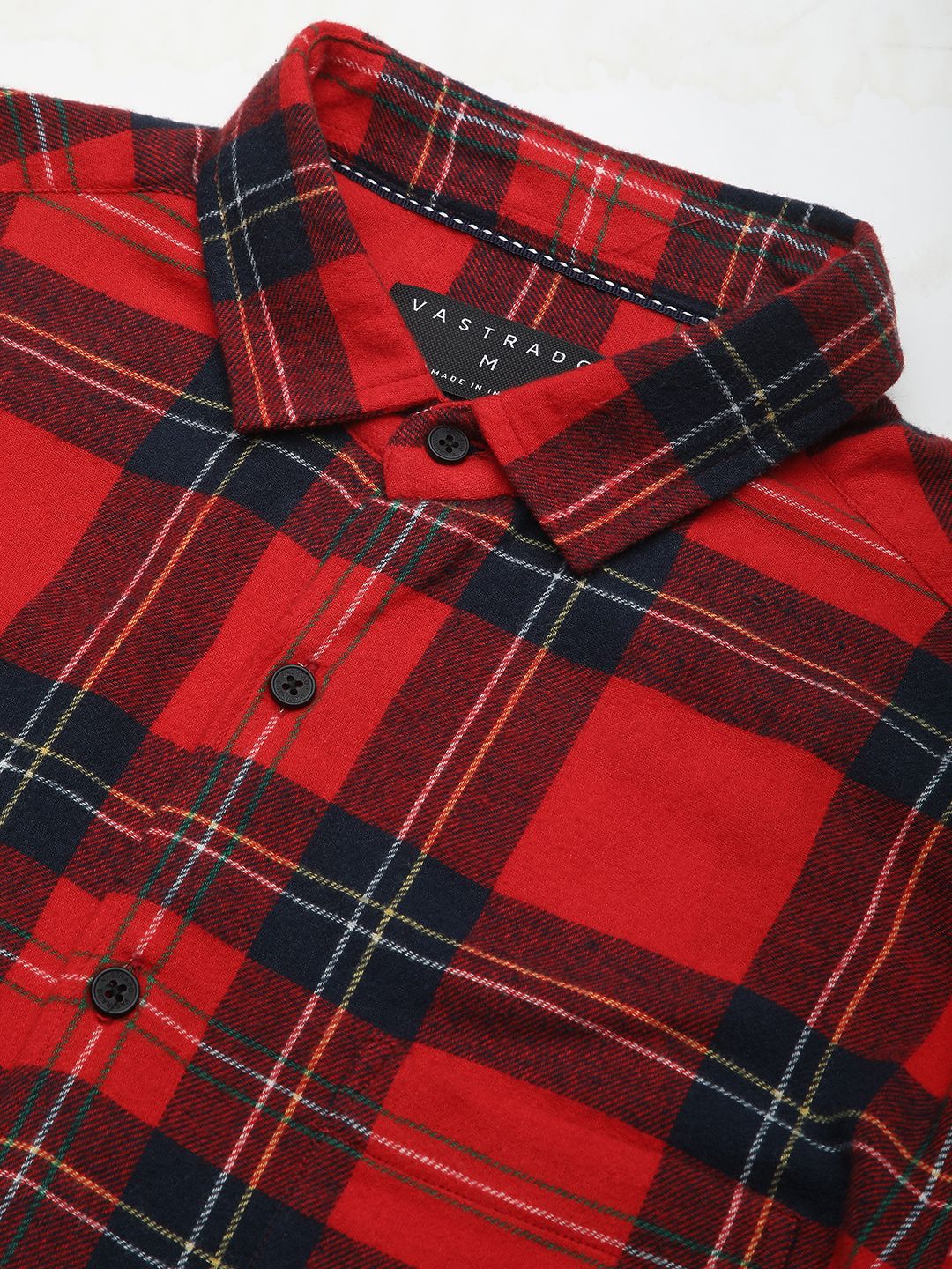 VASTRADO Men Classic Slim Fit Opaque Checked Casual Shirt