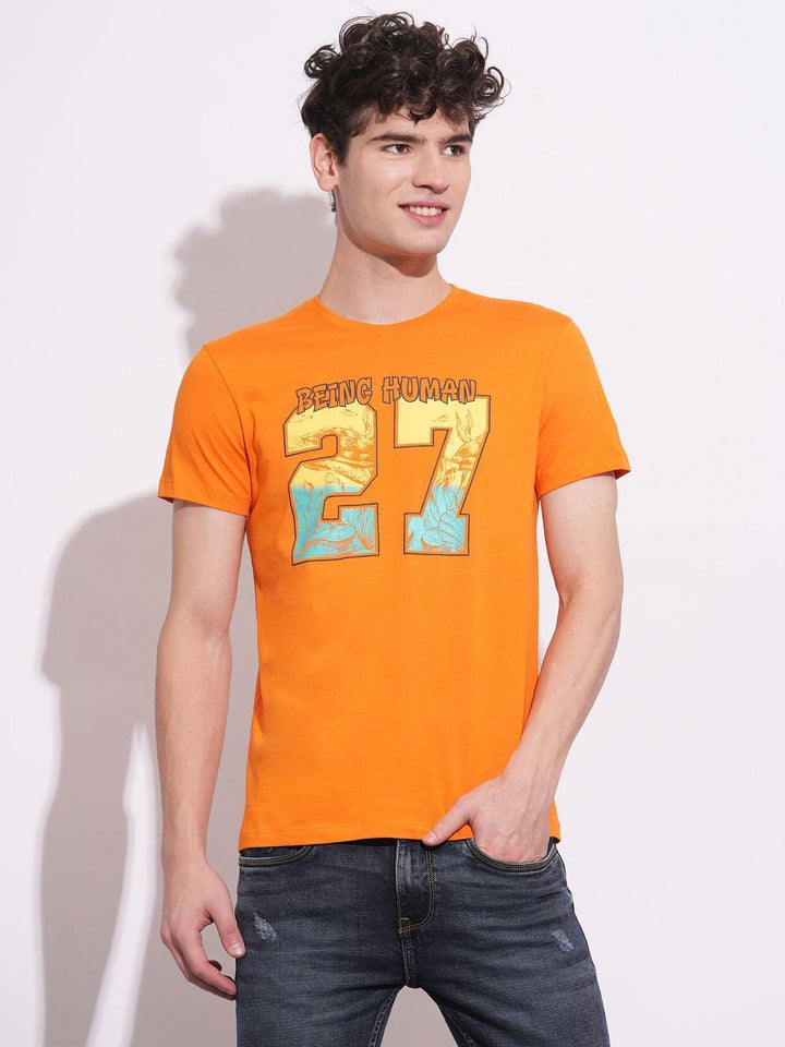Being Human Men Typography Printed Round Neck Cotton T-shirt