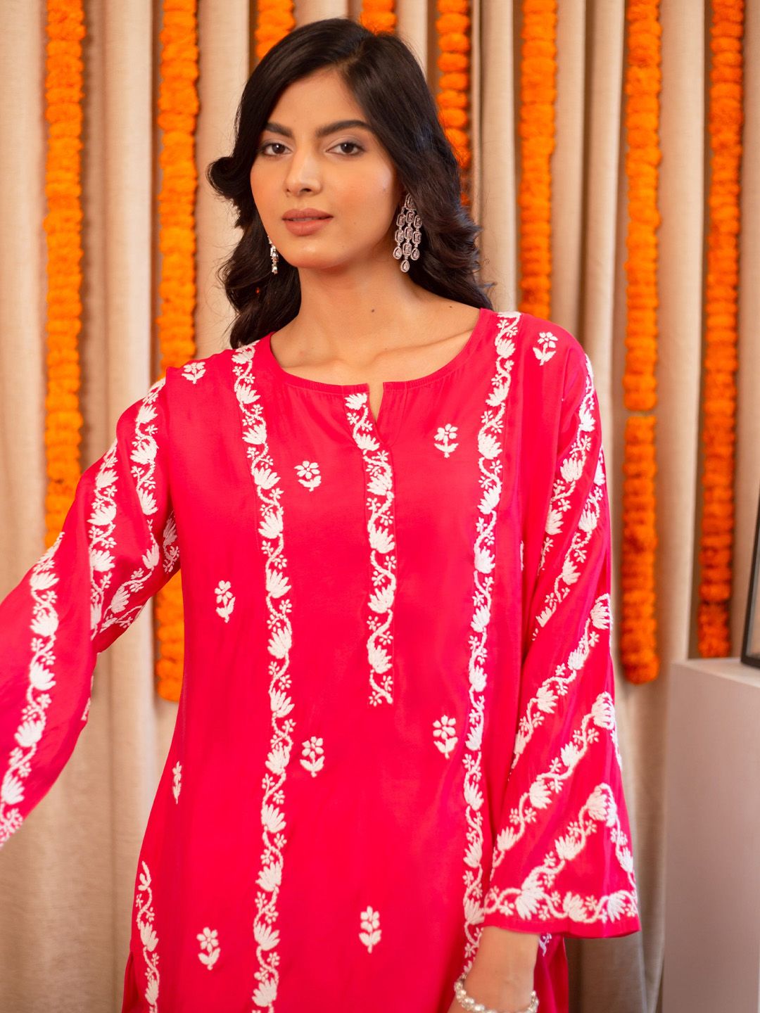 House of Kari Women Chikankari Muslin Kurta