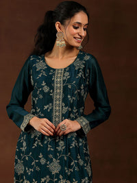 Libas Women Floral Embroidered Regular Sequinned Kurta with Trousers & With Dupatta