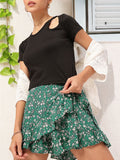 DressBerry Classy Cutout Basic Bee Top