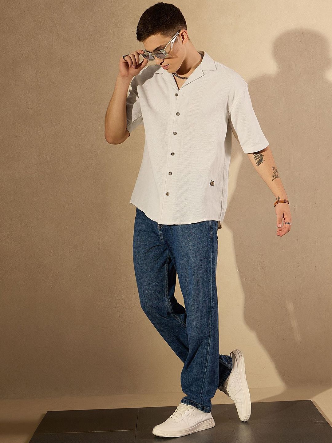 DENNISON Men Smart Oversized Casual Shirt