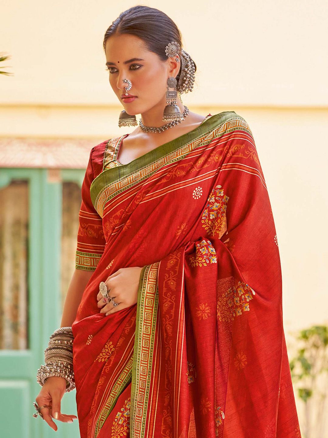 Saree mall Silk Blend Tussar Sarees