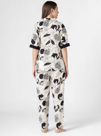 SANSKRUTIHOMES Women Tropical Printed Pure Cotton Night suit