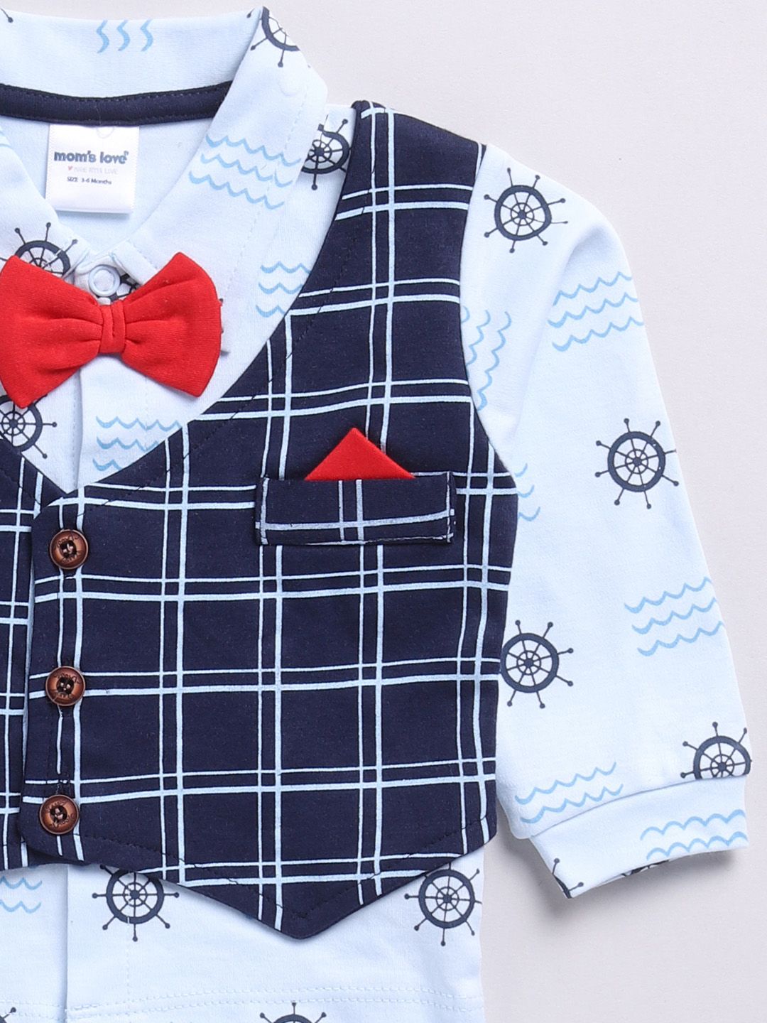Moms Love Infants Boys Checked Shirt with Trousers