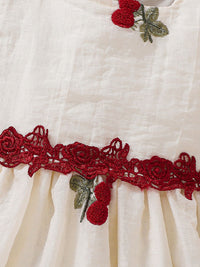 YK Girls Floral Embroidered Dress