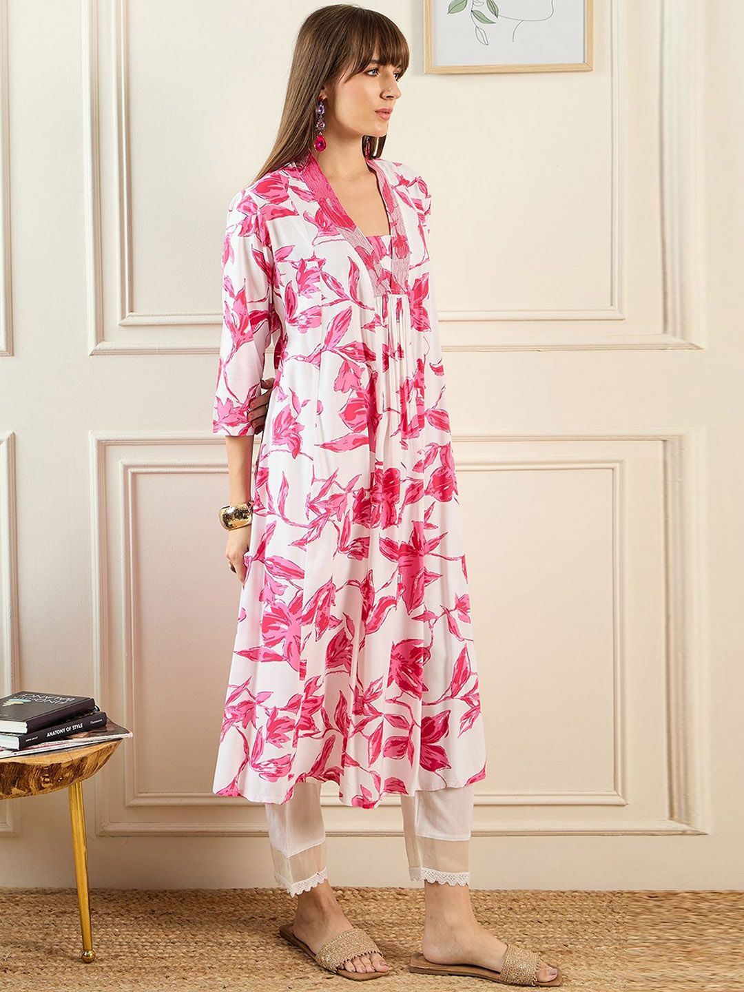 Indo Era Floral Printed Anarkali Kurta