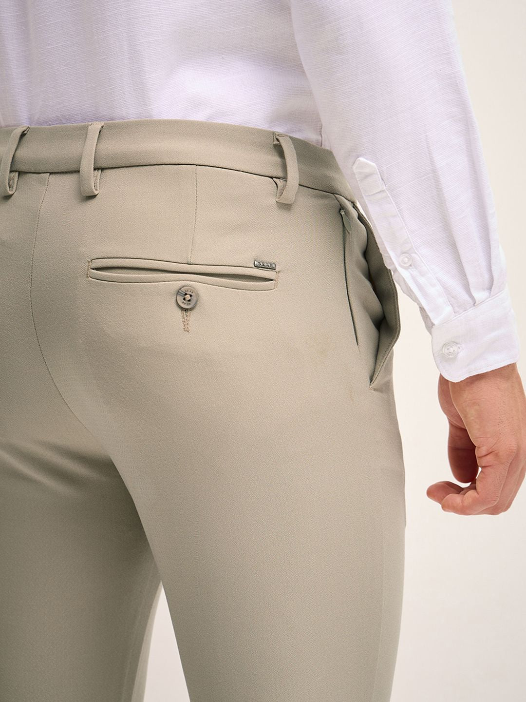 THE BEAR HOUSE Men Mid-Rise Slim Fit  Formal Trousers