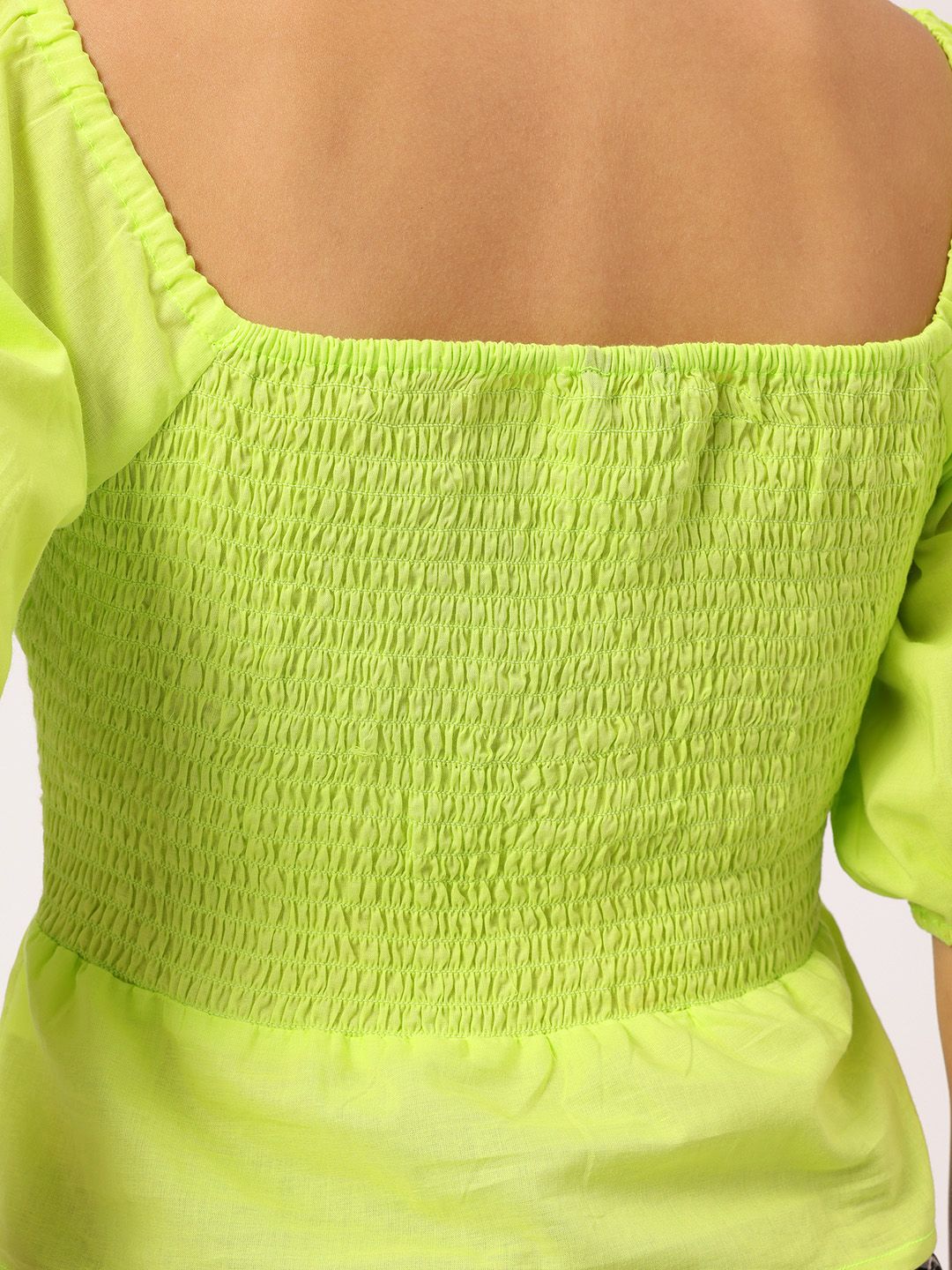 DressBerry Free Spirit Fit Smocked Puff Sleeve Top