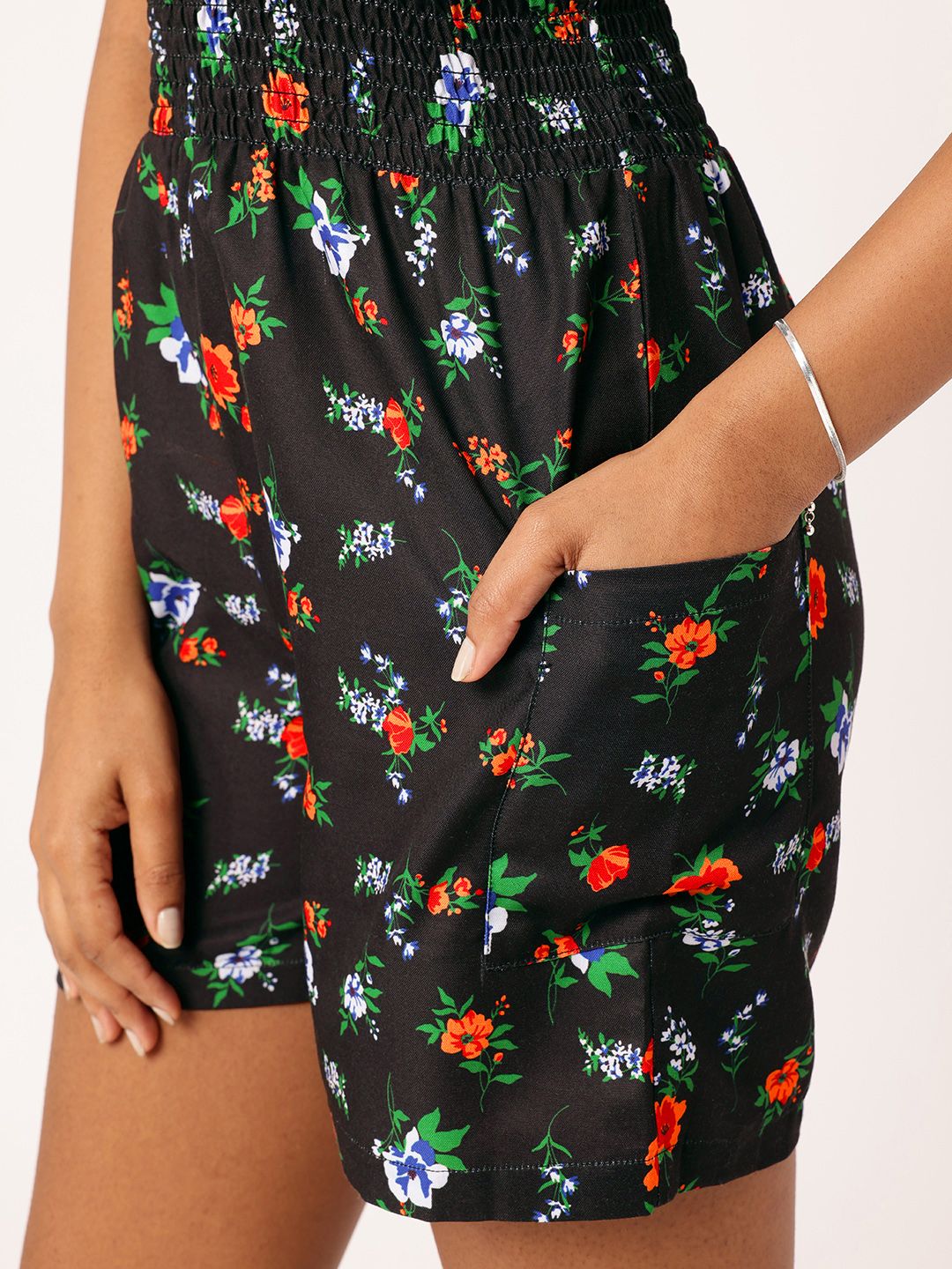 DressBerry Floral Printed Smocked Playsuit