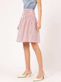 DressBerry Flair Suite Smocked Striped Flared Skirt