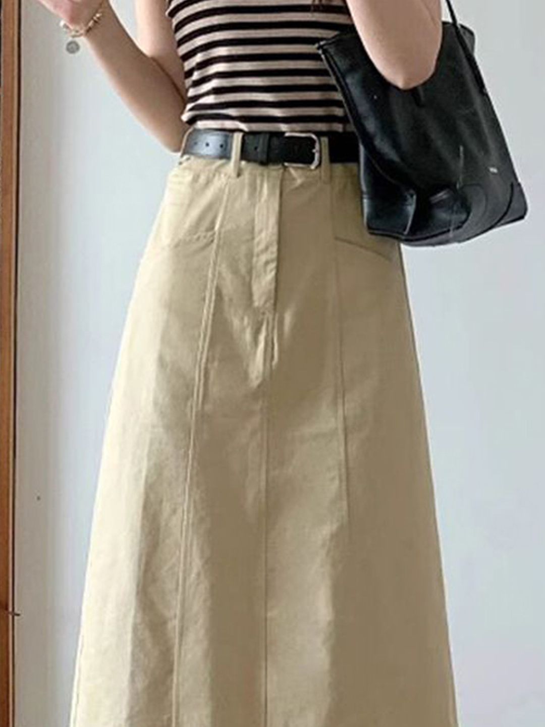 DressBerry Striped Round Neck T-shirt With Skirt Co-Ords