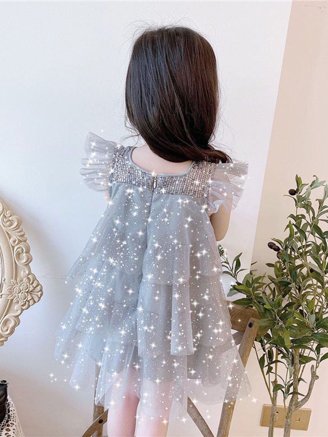 YK Girls Embellished Fit & Flare Dress