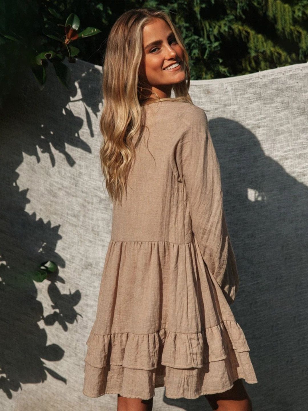 all about you Puff Sleeve Ruffled Balloon Dress