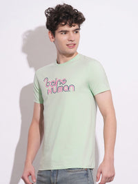 Being Human Men Typography Printed Round Neck Cotton Slim Fit T-shirt