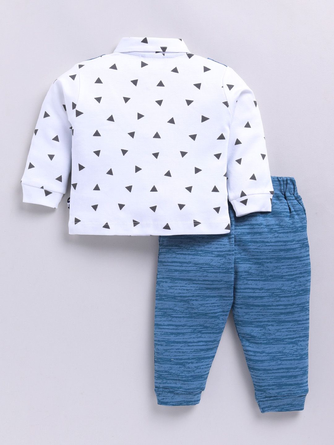 Moms Love Infant Boys Printed Cotton Shirt & Joggers