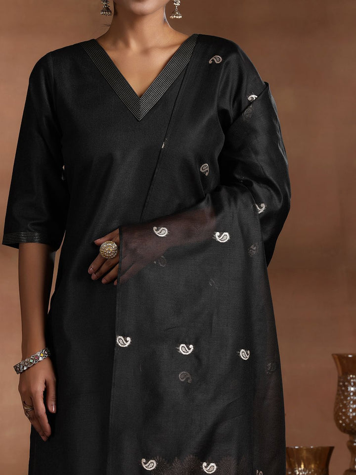 Libas V-Neck Straight Kurta with Salwar & With Dupatta