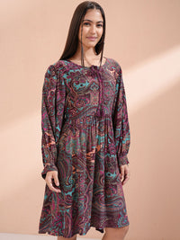 Vishudh Women Ethnic Motifs Printed Fit & Flare Dress