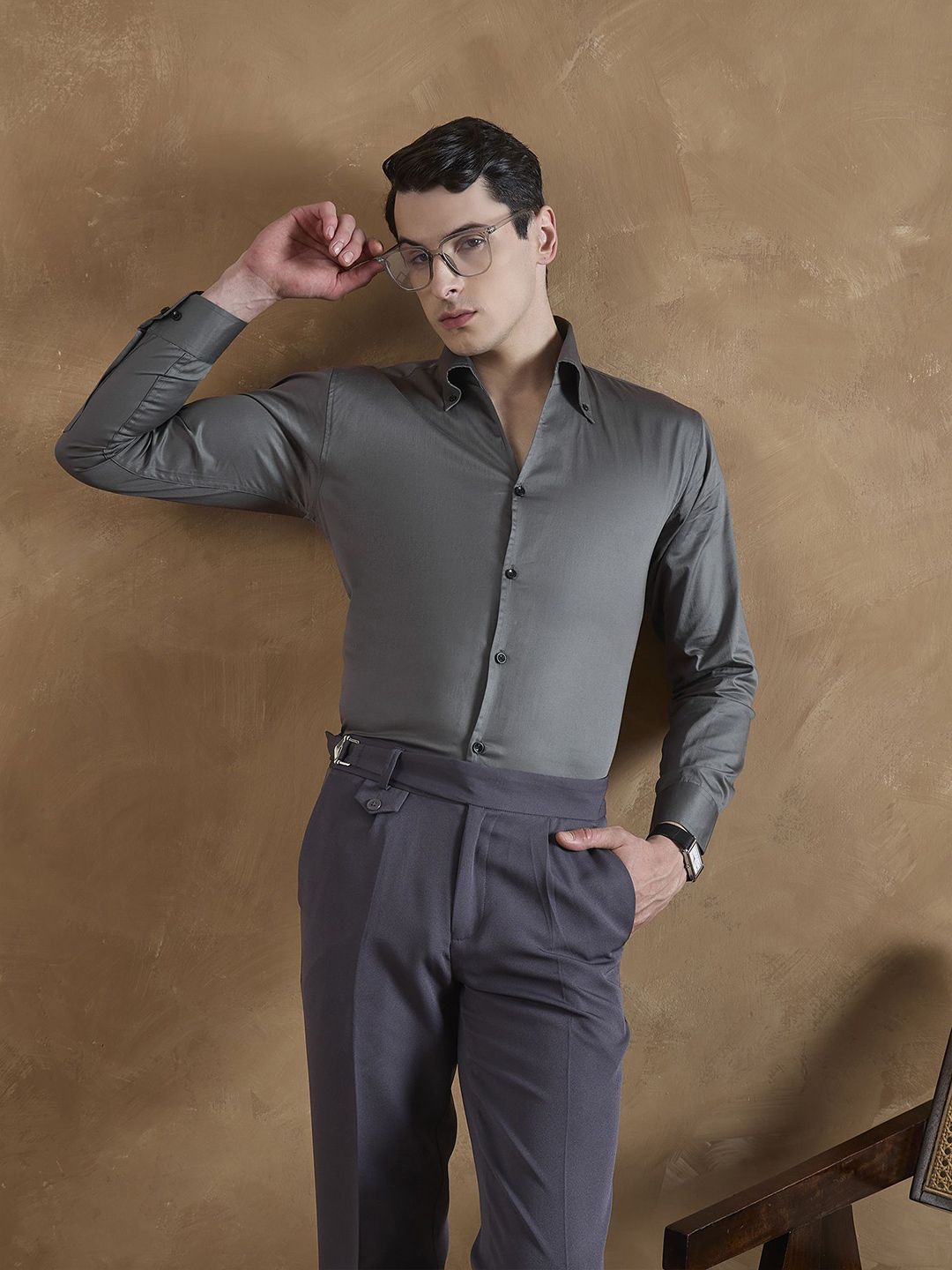 DENNISON Men Cooper Collar Solid Formal Shirt