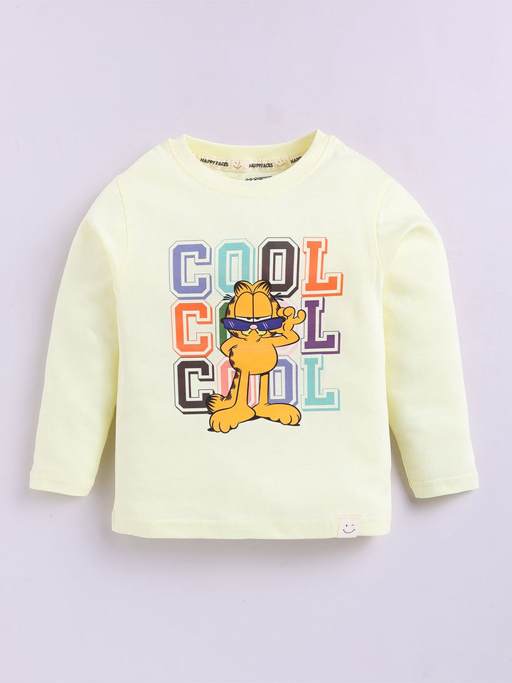 Happy Faces Boys Garfield Printed Pure Cotton T-shirt