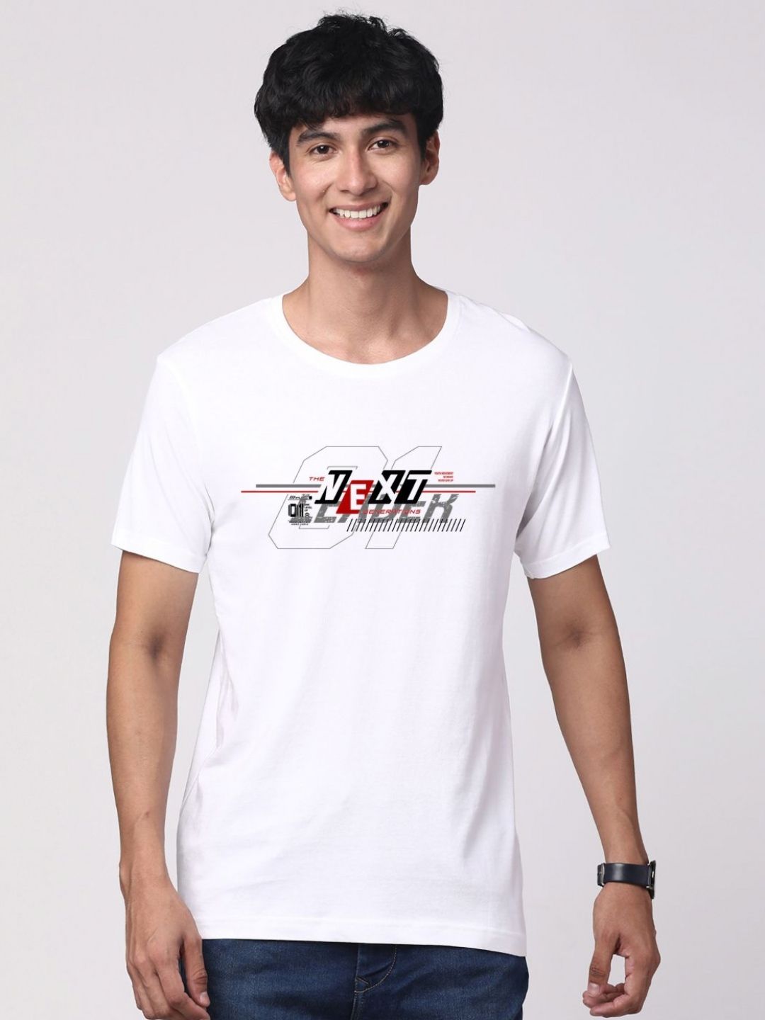 ADRO Men Graphic Printed Round Neck Cotton T-shirt
