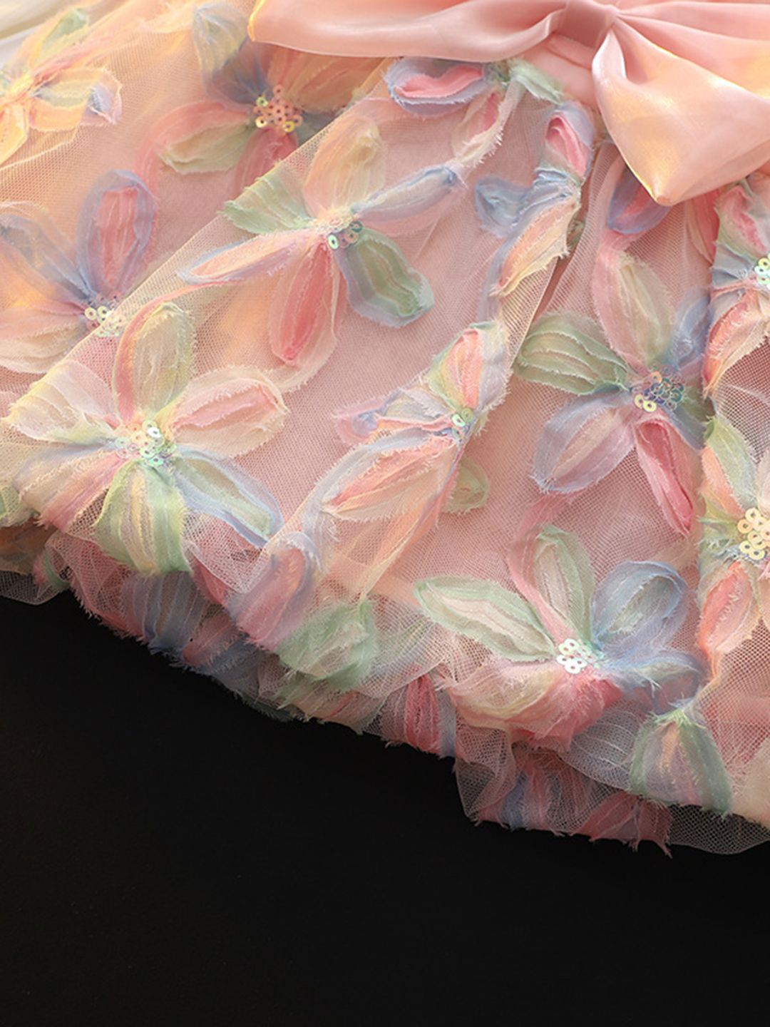 YK Girls Floral Printed Fit & Flare Dress