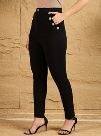 Berrylush Women Skinny Fit High-Rise Trousers