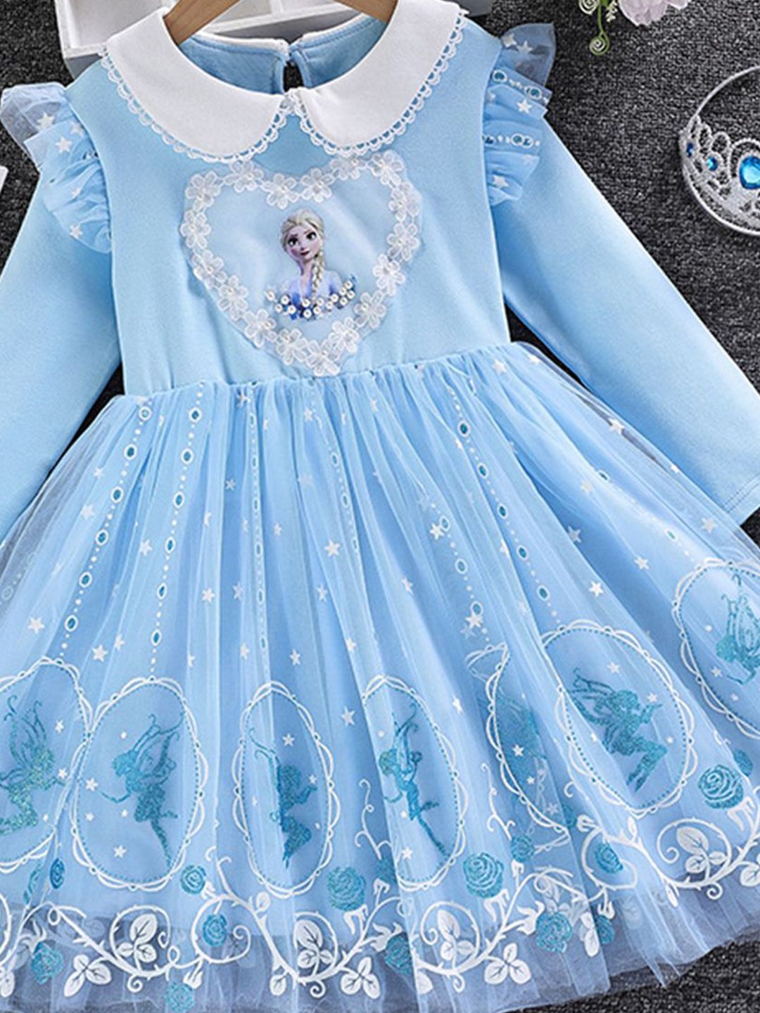 YK Kids Embellished Fit & Flare Barbie Dress