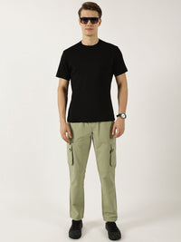 Thomas Scott Men Smart Regular Fit Mid-Rise Easy Wash Cotton Cargos