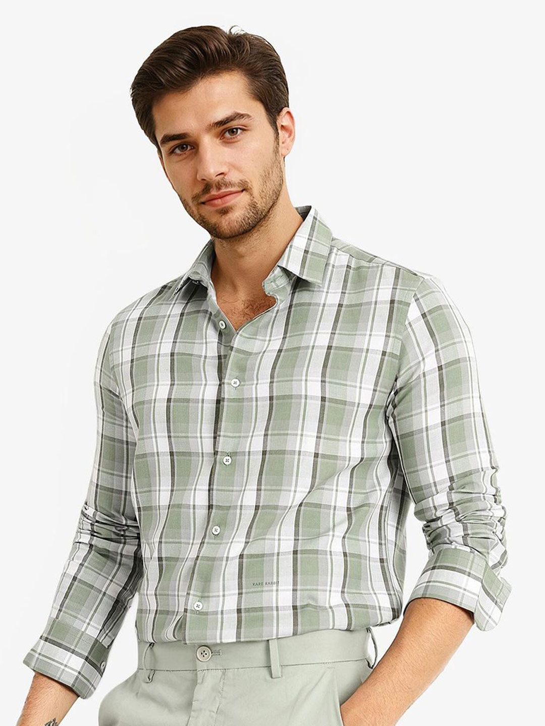 RARE RABBIT Men Comfort Opaque Checked Casual Shirt