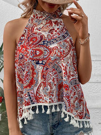 all about you Print Halter Neck Blouson Top