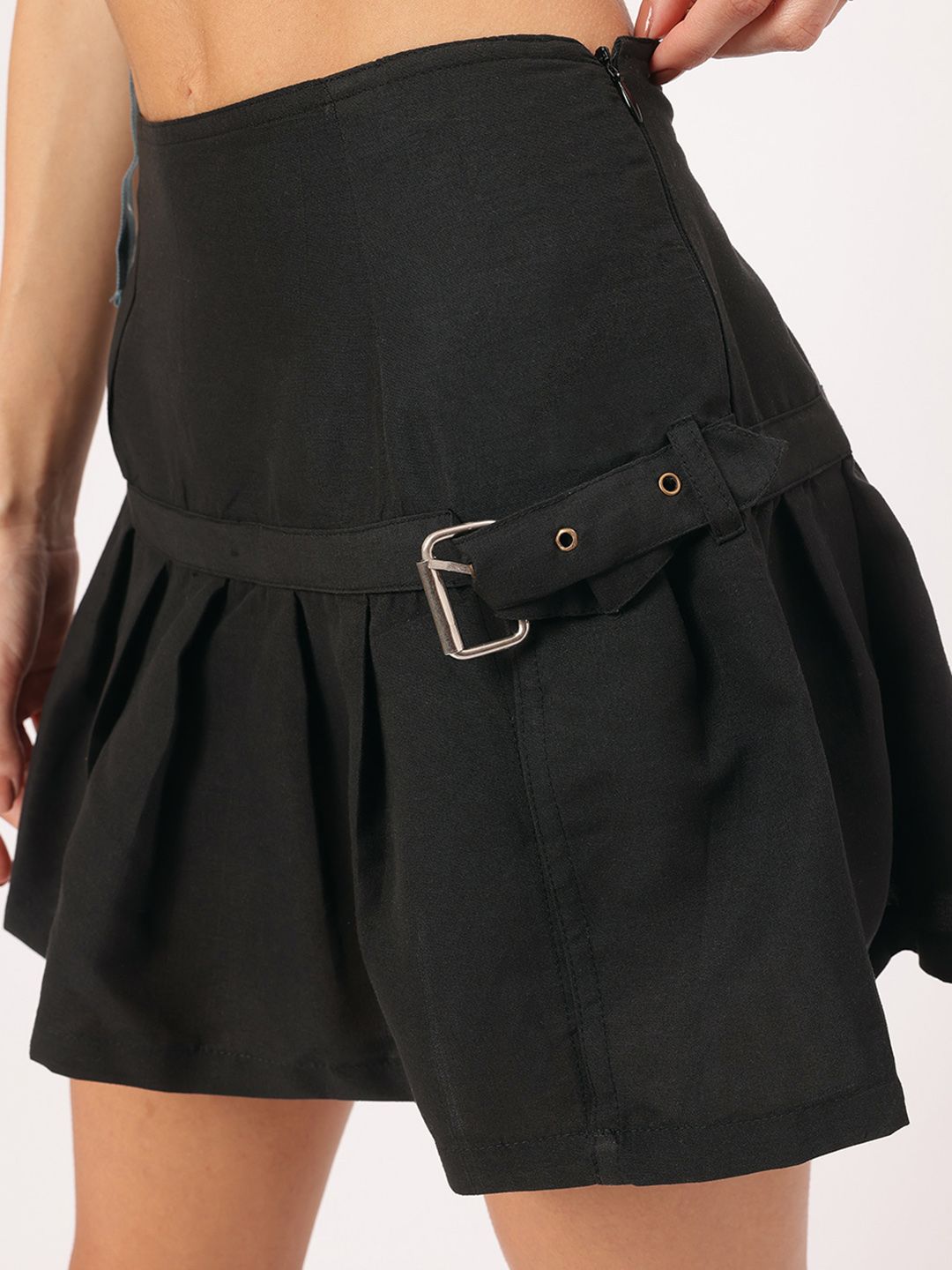 DressBerry Y2K Revamp Belted Box Pleats Mini Skirt