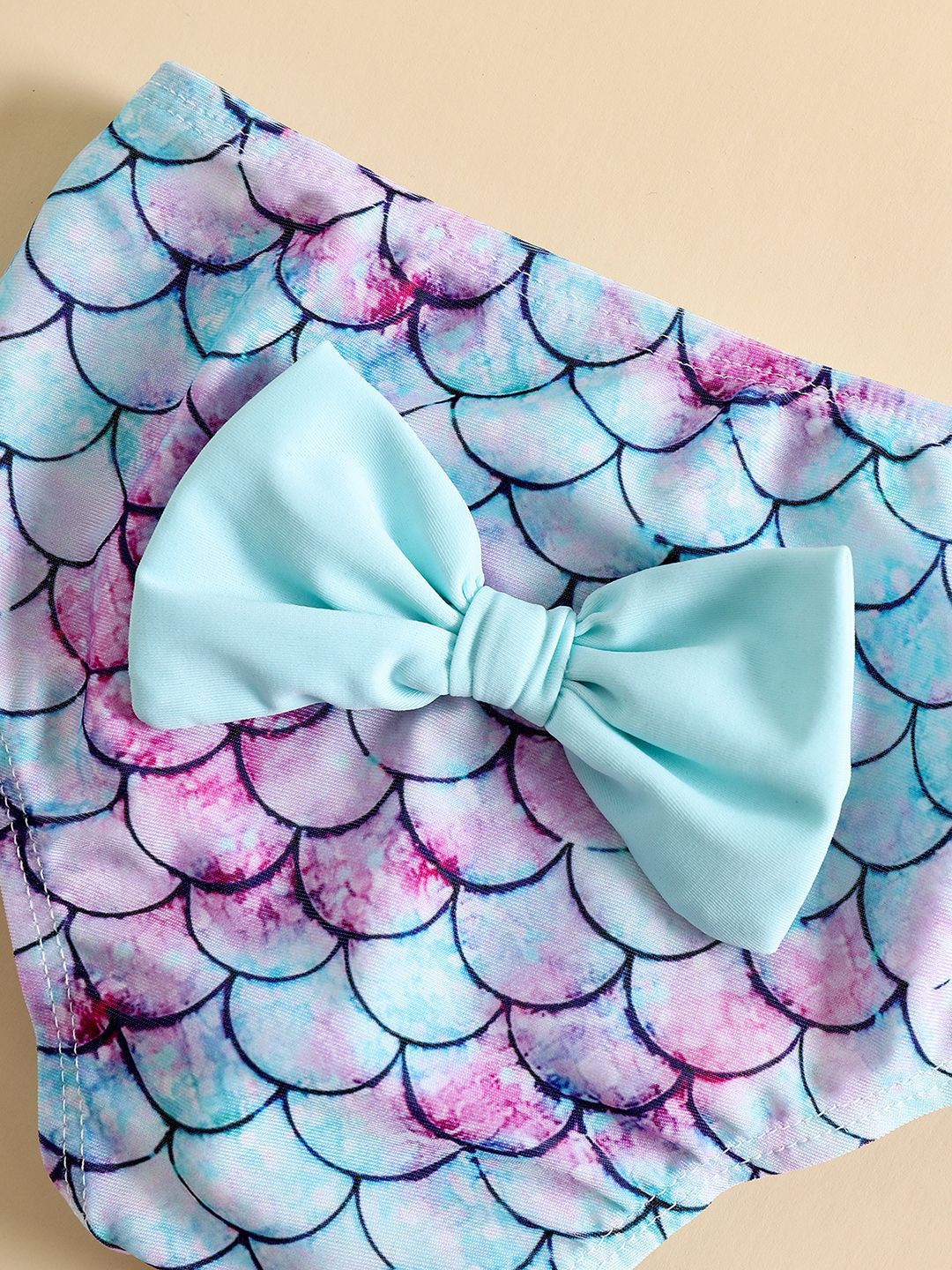 YK Infant Girls Printed Top & Shorts Swim Set