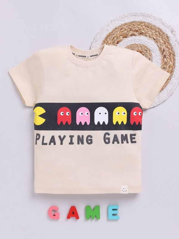 Happy Faces Boys Graphic Printed Pure Cotton T-shirt
