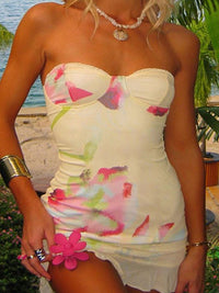 DressBerry Women Strapless Bodycon Mini Dress