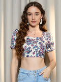 Berrylush Floral Print Crop Top