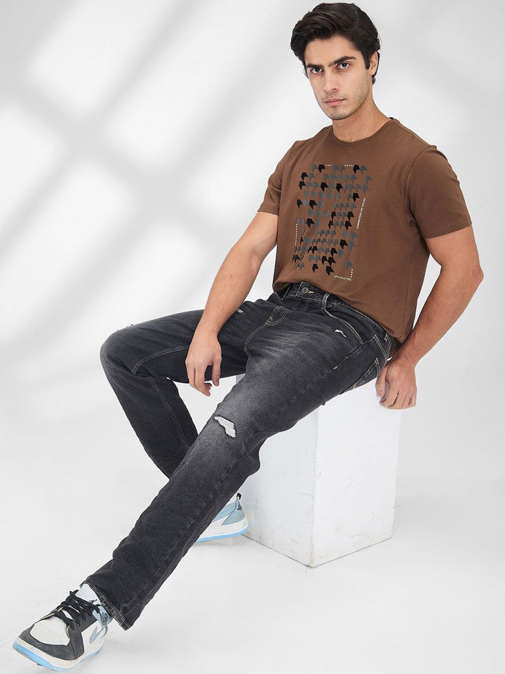 SPYKAR Men Relaxed Fit Mildly Distressed Light Fade Stretchable Mildly Distressed Jeans