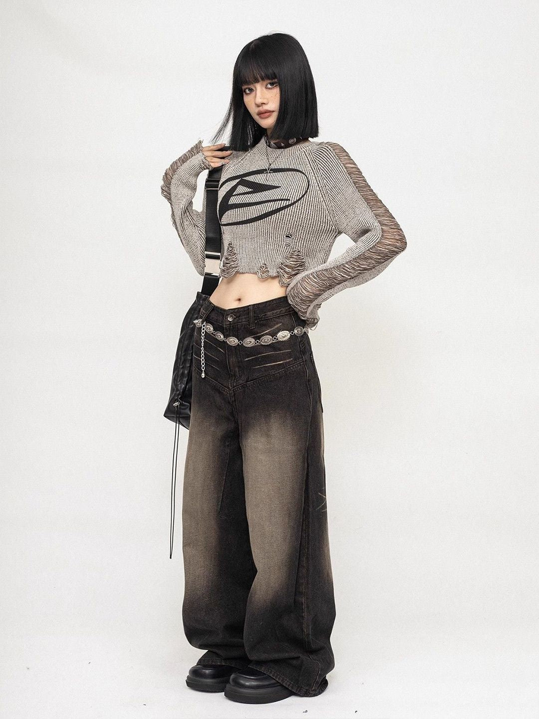 DressBerry Women Print Blouson Crop Top