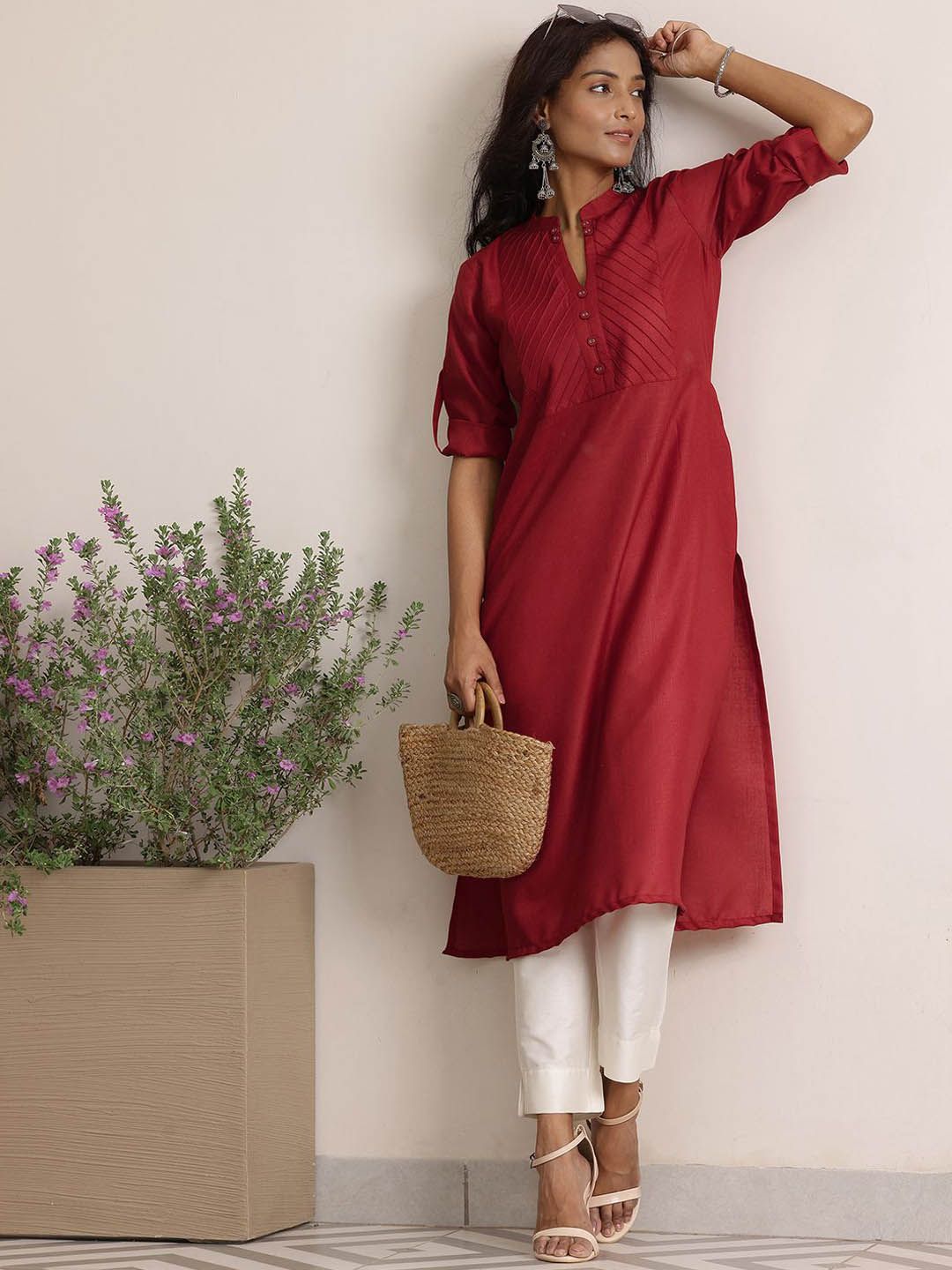 Libas Mandarin Collar Straight Kurta