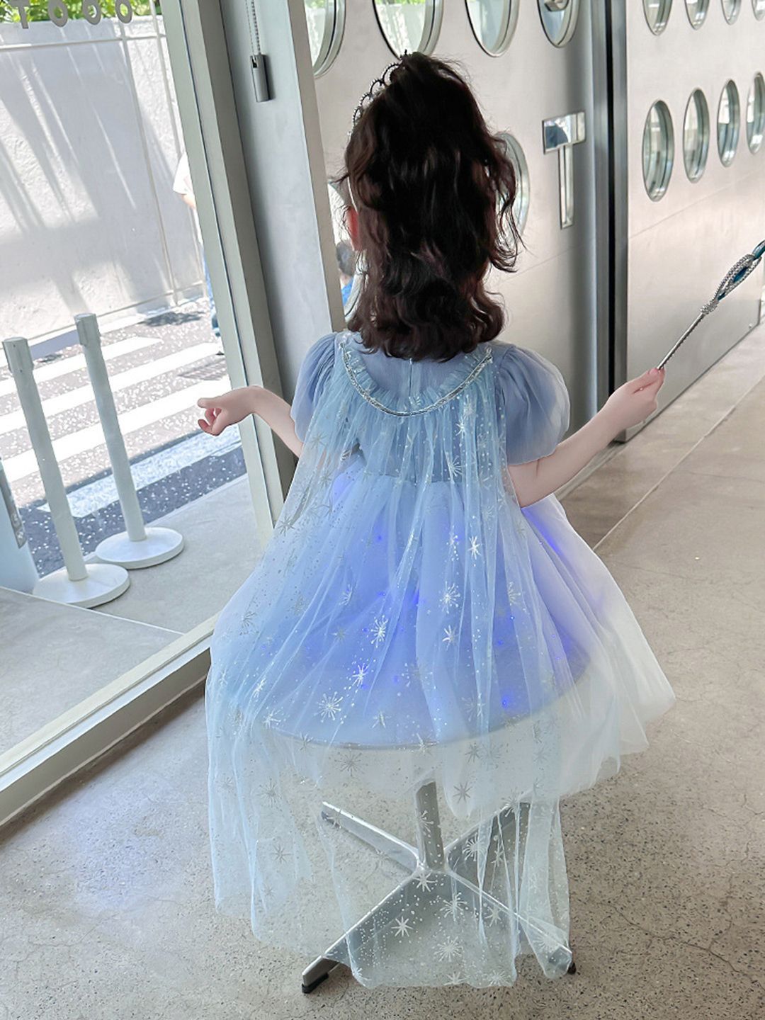 YK Girls Embellished Sequined Gown Dress